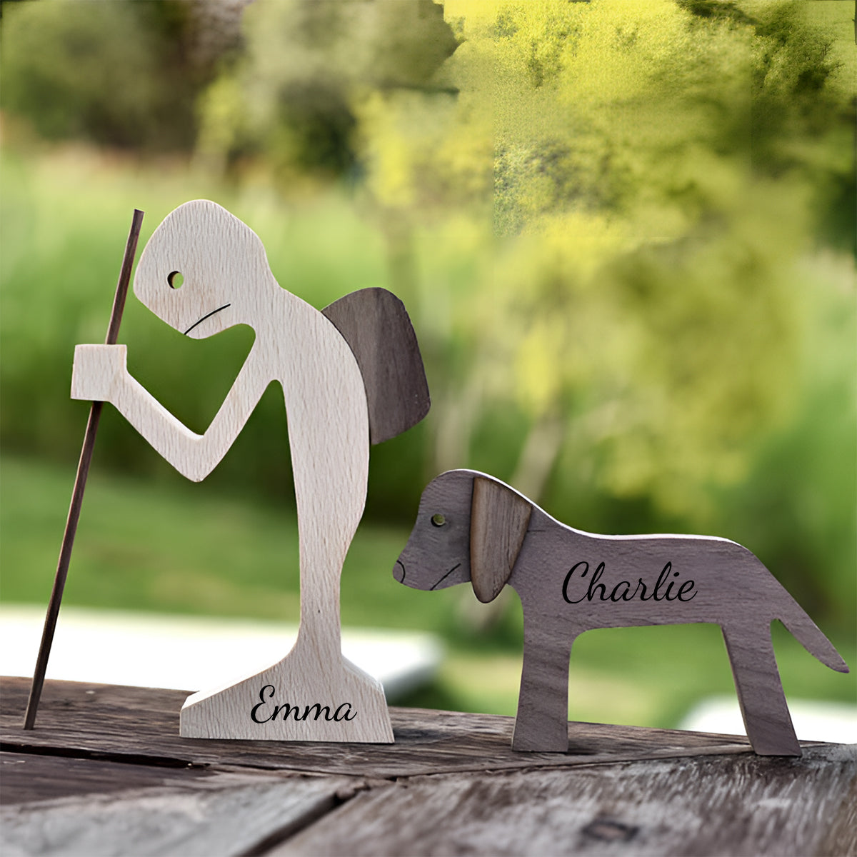 Vous, moi et le chien - Figurines décoratives personnalisées pour couples
