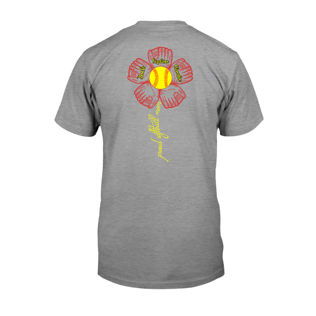 Stolze Softball-Mama, Oma und Tante – Personalisiertes Softball-T-Shirt und Hoodie