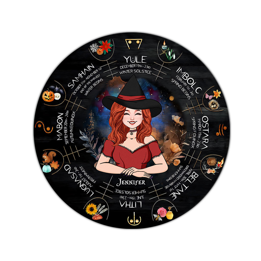 Wheel Of The Year - Personalized Witch Round Rug