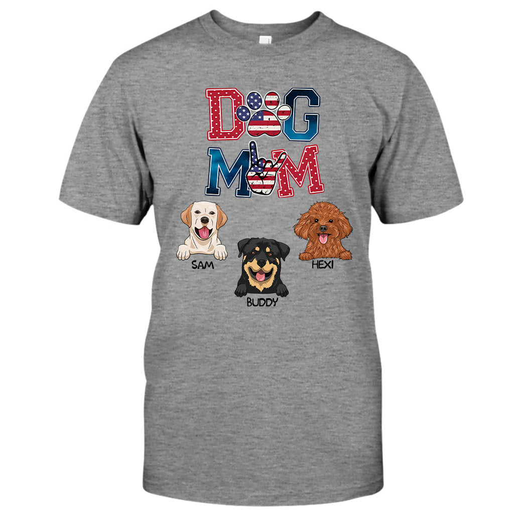 Amerikanische Hundemama – Personalisiertes Hunde-T-Shirt & Hoodie