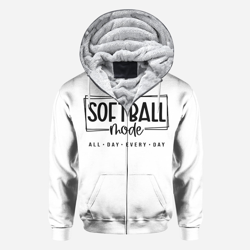 Softball-Modus den ganzen Tag - Personalisiertes Softball-Shirt