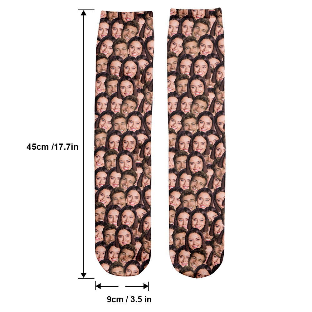 Customizable Printed Face Socks - Personalized Couple Socks