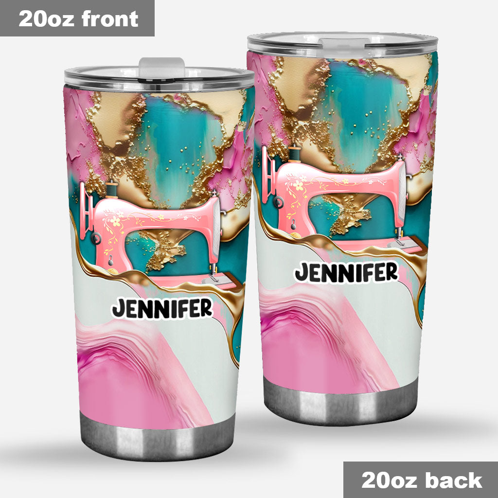 Gobelet isotherme personnalisé « J’adore coudre »