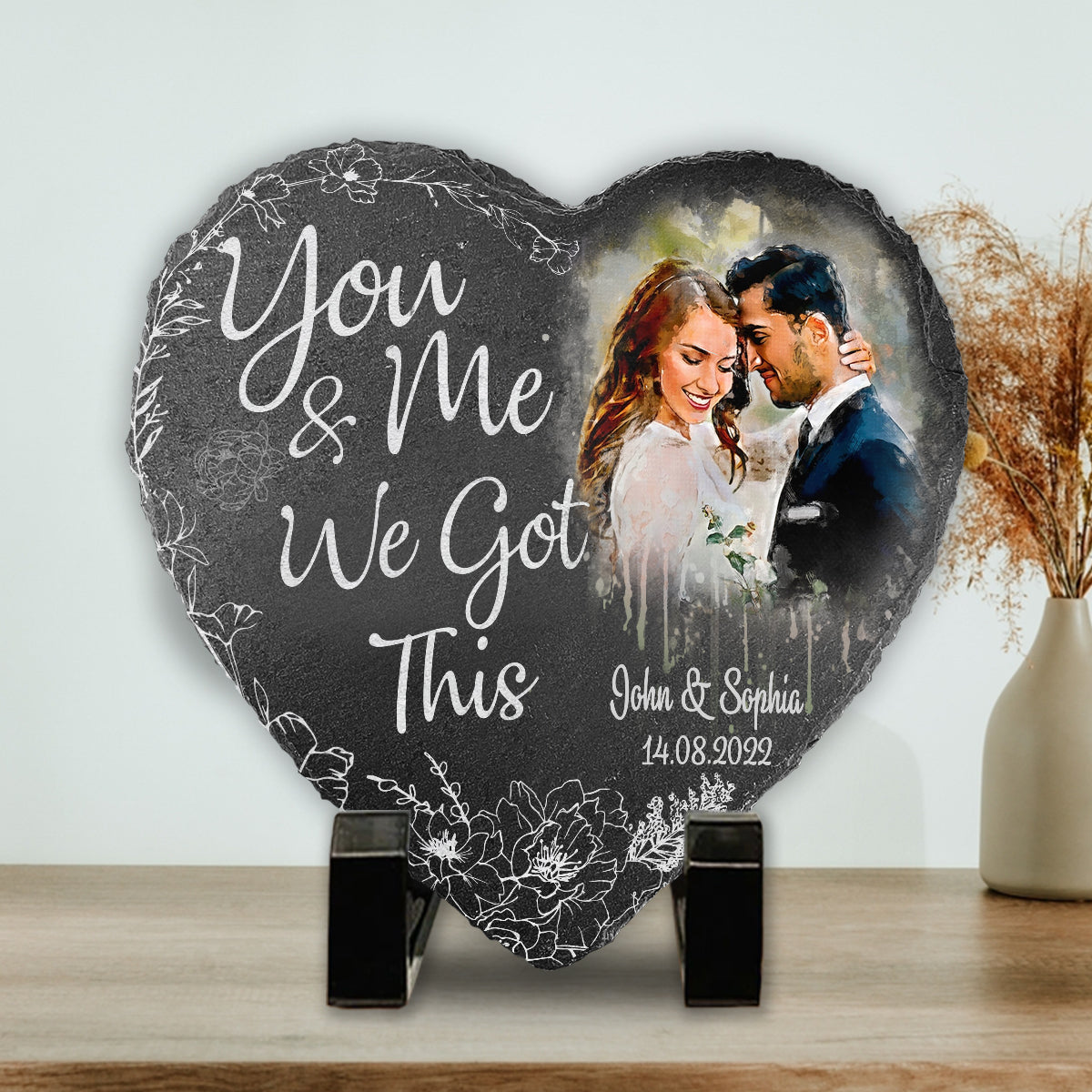 You And Me We Got This - Personalized Couple Heart Shaped Stone
