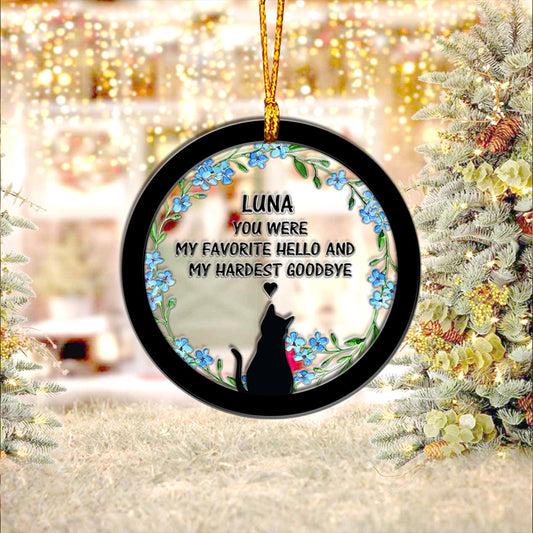 In between hello and goodbye There was so much love - Personalized Dog Layers Mix Ornament