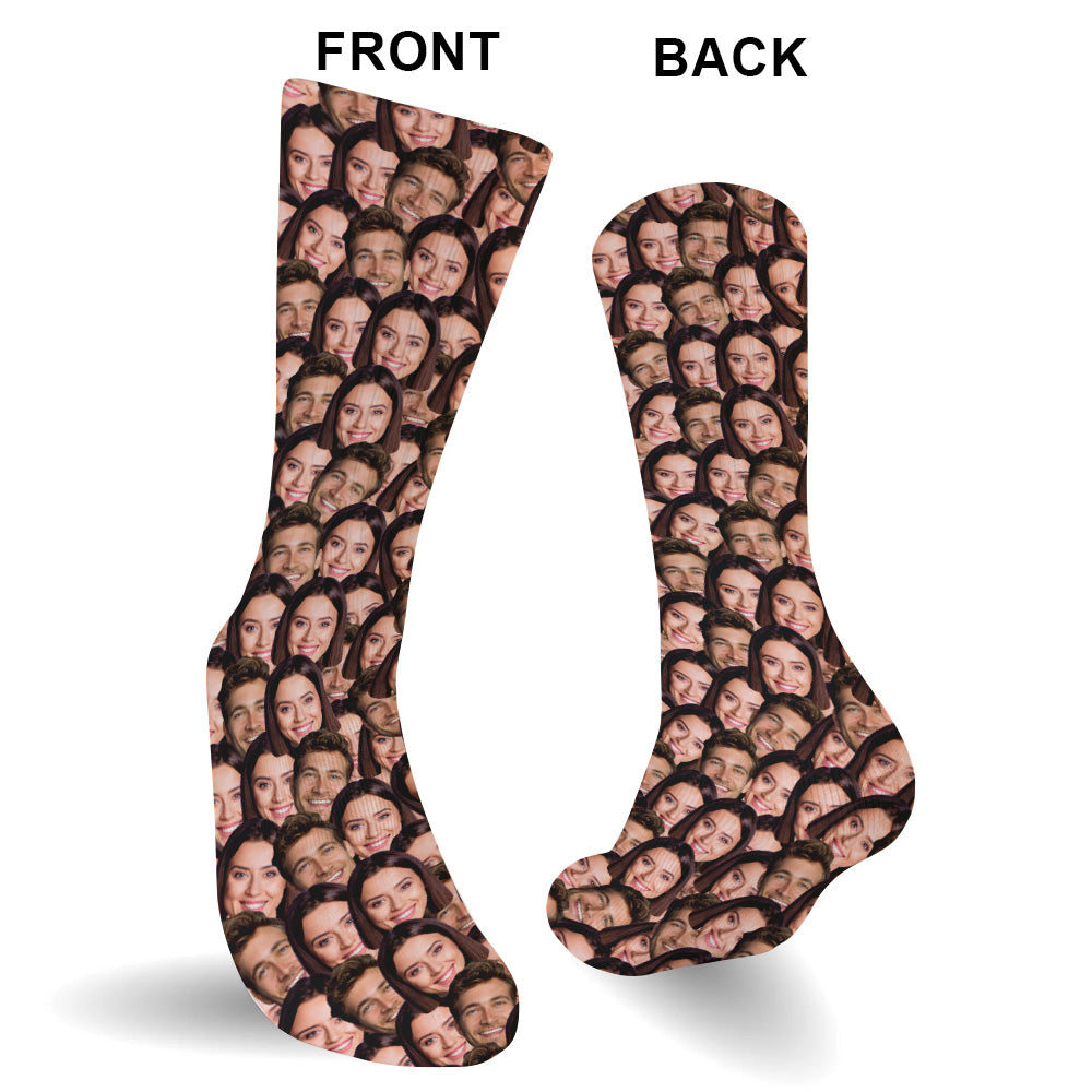 Customizable Printed Face Socks - Personalized Couple Socks