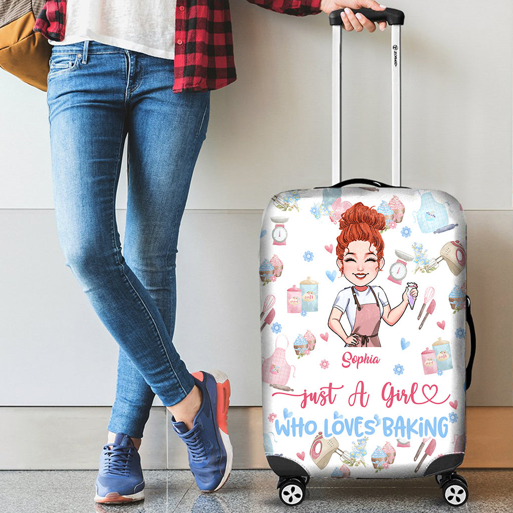 Just A Girl Who Loves Baking - Personalized Baking Luggage Cover
