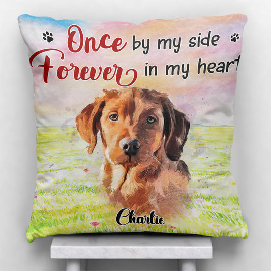 À jamais dans mon cœur - Coussin décoratif personnalisé pour chien