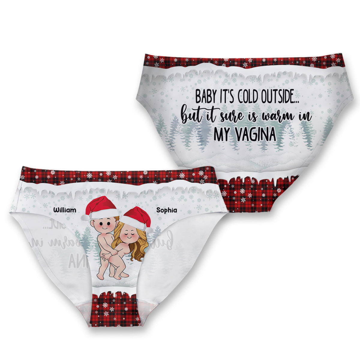 Baby It's Cold Outside - Personalized Couple Women Briefs