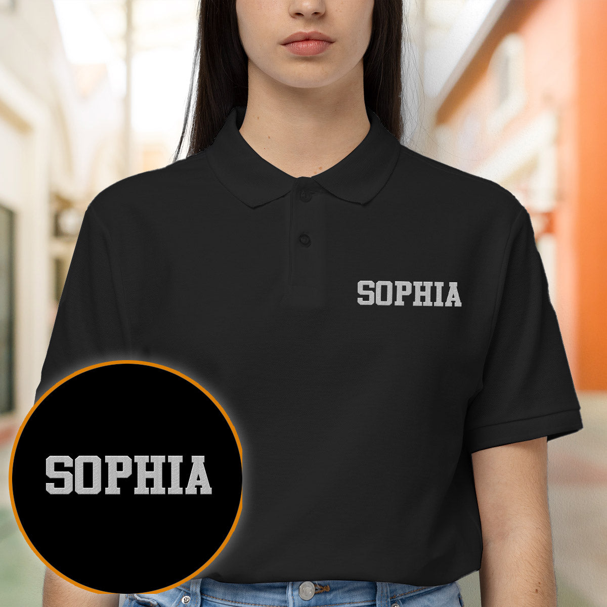 Personalisiertes Poloshirt mit Stickerei für die Enkelin – individueller Name
