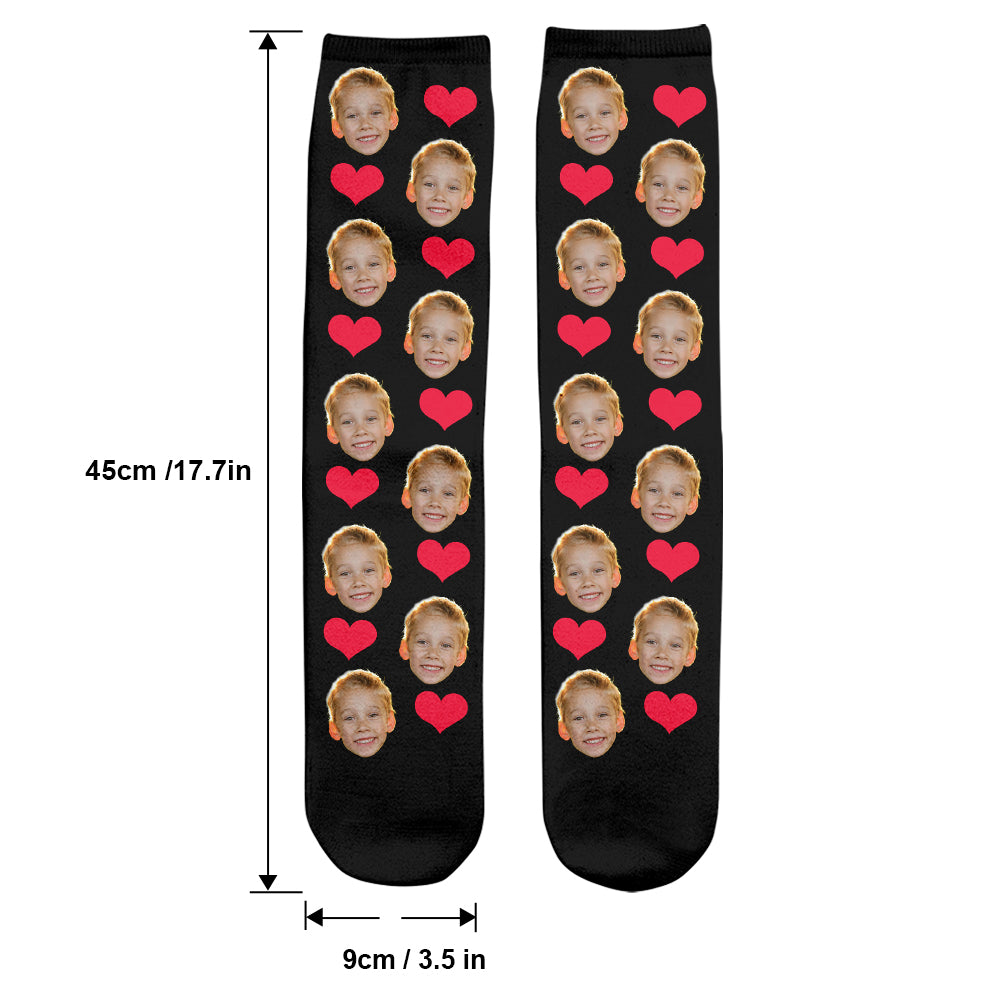 Socken mit individuellem Herzmuster – personalisierte Socken für meinen Enkel