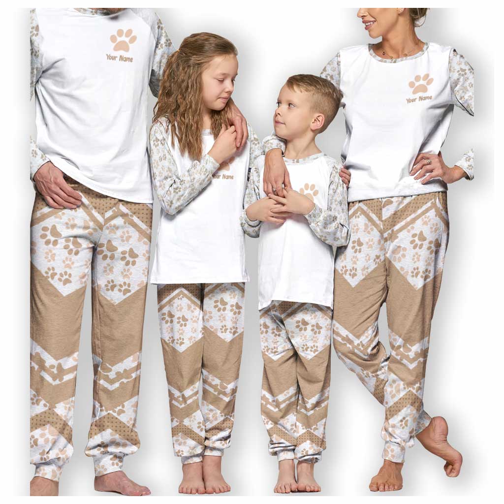 Schere, Stein, Papier – Personalisierter Katzenpyjama-Satz
