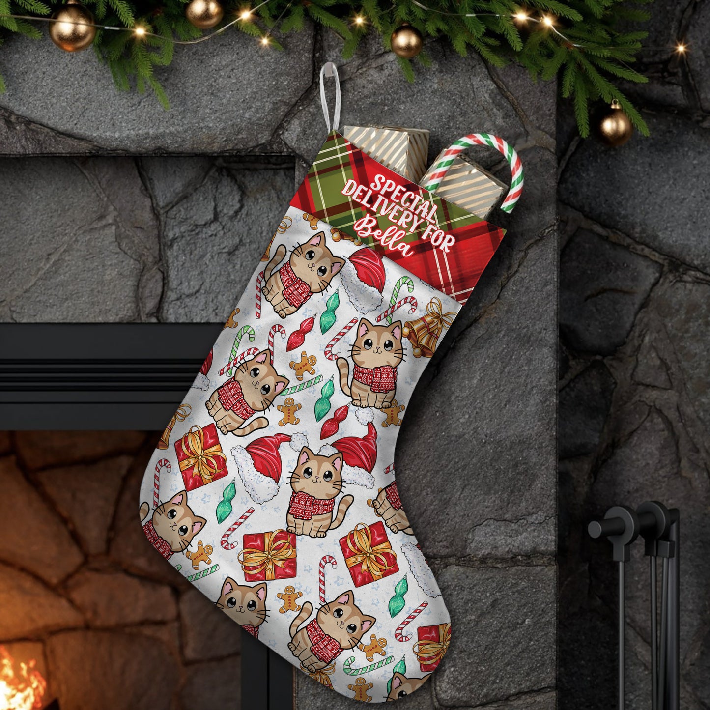 Meowy Christmas - Personalized Cat Christmas Stockings