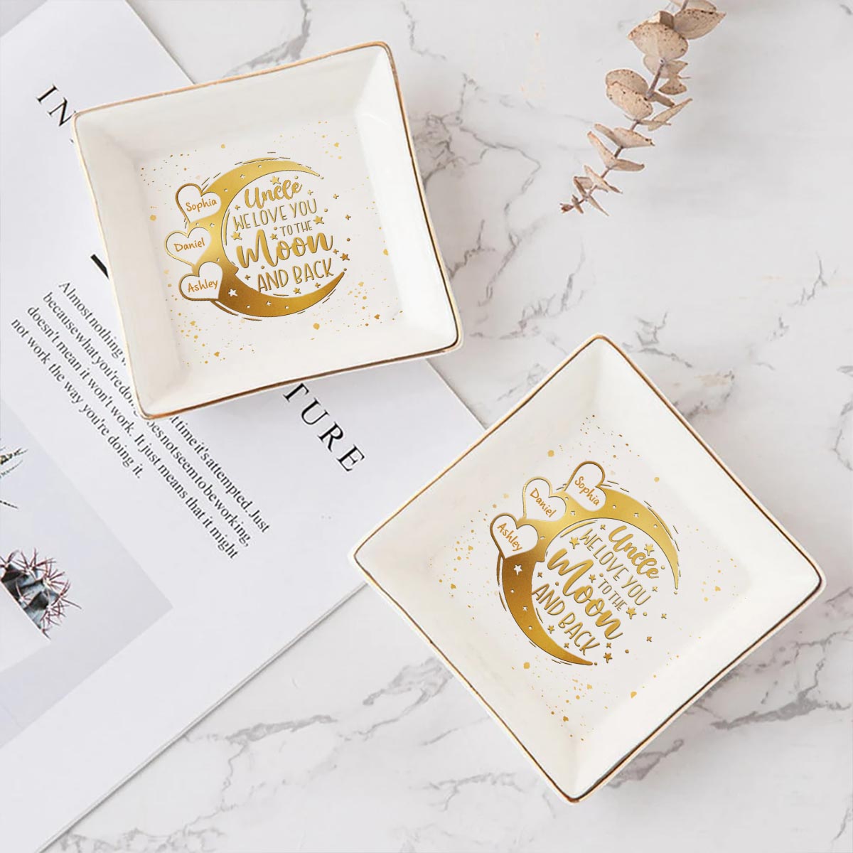 I Love You To The Moon And Back - Gift for mom, grandma, grandpa, uncle, aunt, dad - Personalized Jewelry Dish