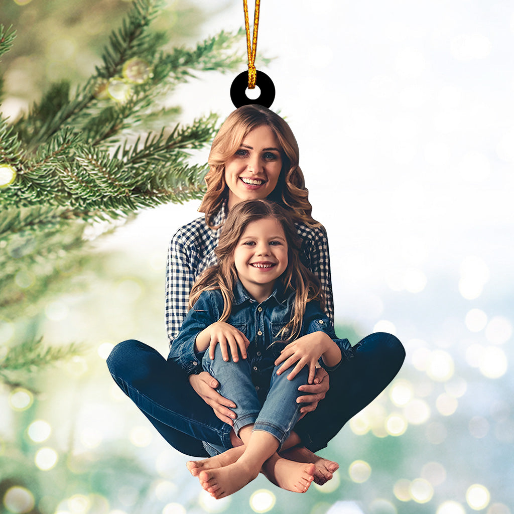 Custom Family Photo Mother And Daughter - Personalized Mother Ornament