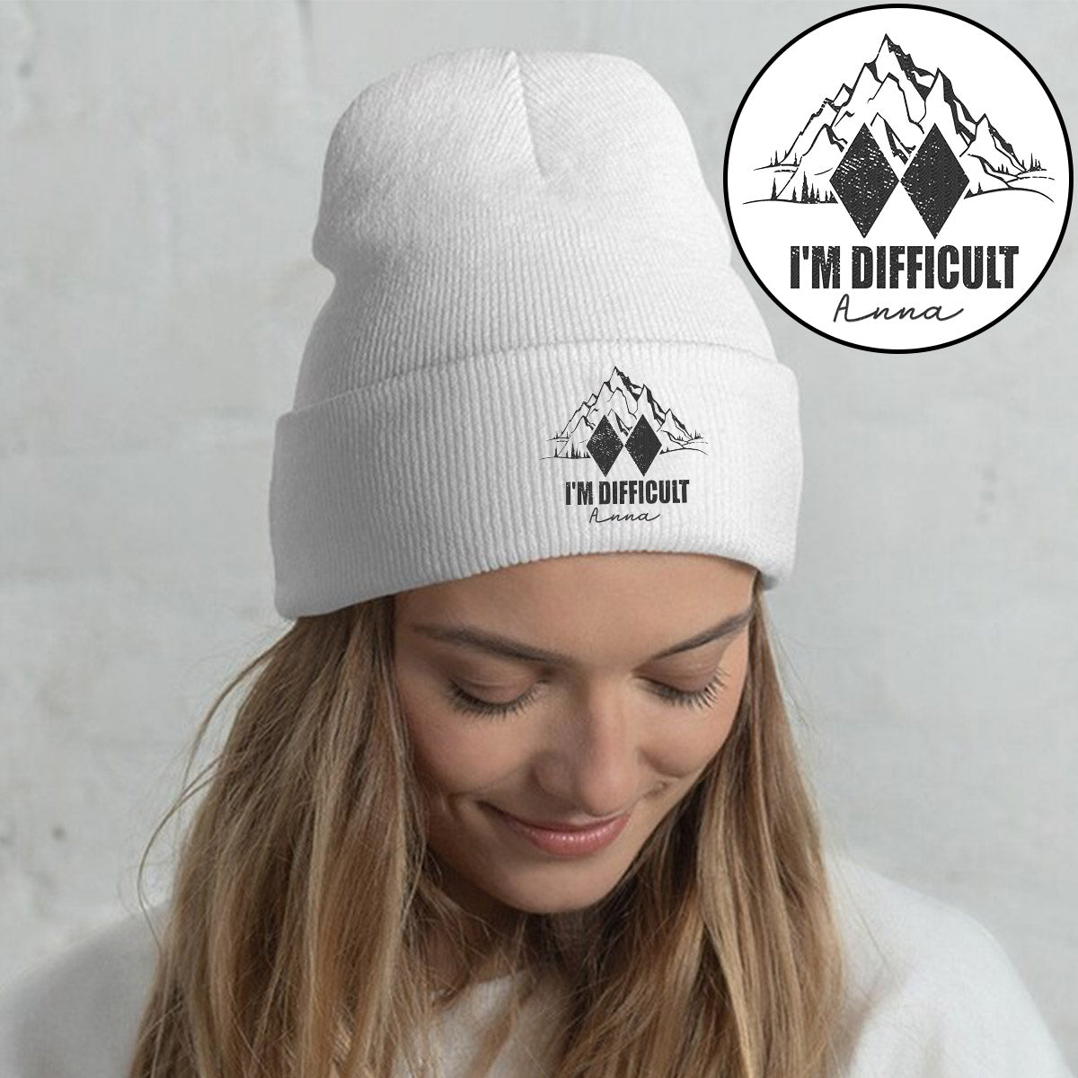 Je suis difficile - Bonnet de ski brodé personnalisé