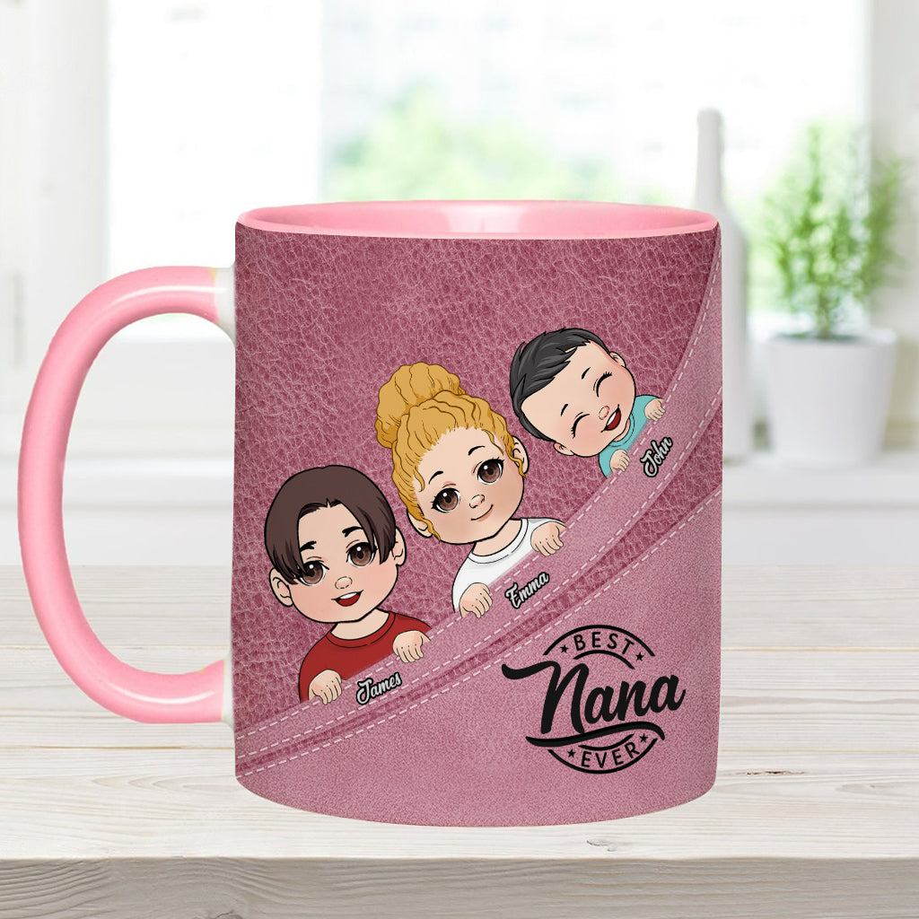 Best Grandma / Grandpa / Dad / Mom Ever - Personalized Grandma Accent Mug