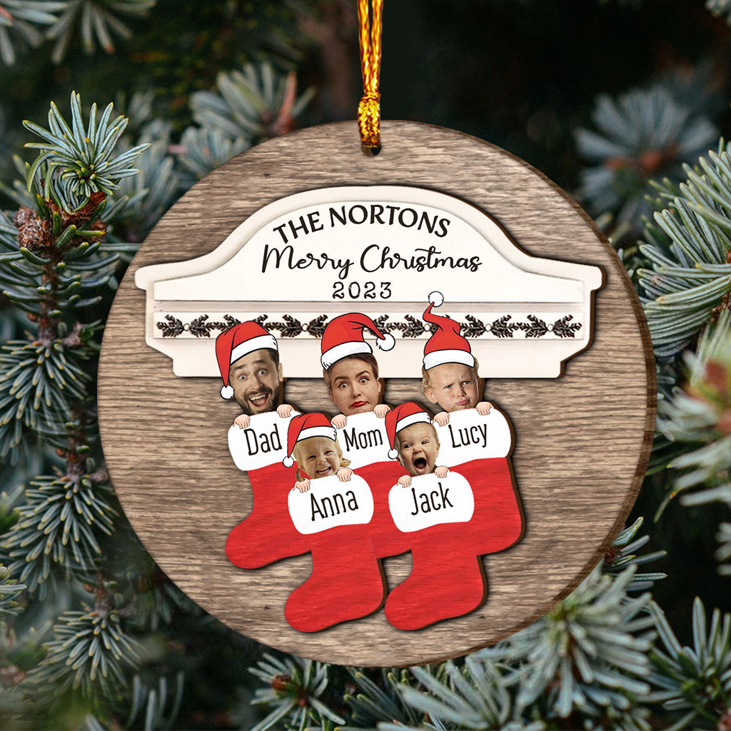 Family Name Christmas Tree Many Colors - Personalized Family Layered Wood Ornament