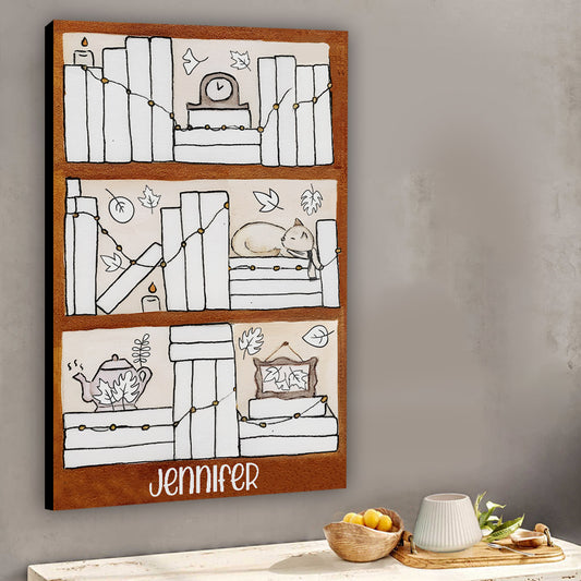 Lesetracker für die vier Jahreszeiten – Personalisierte Buchleinwand und Poster