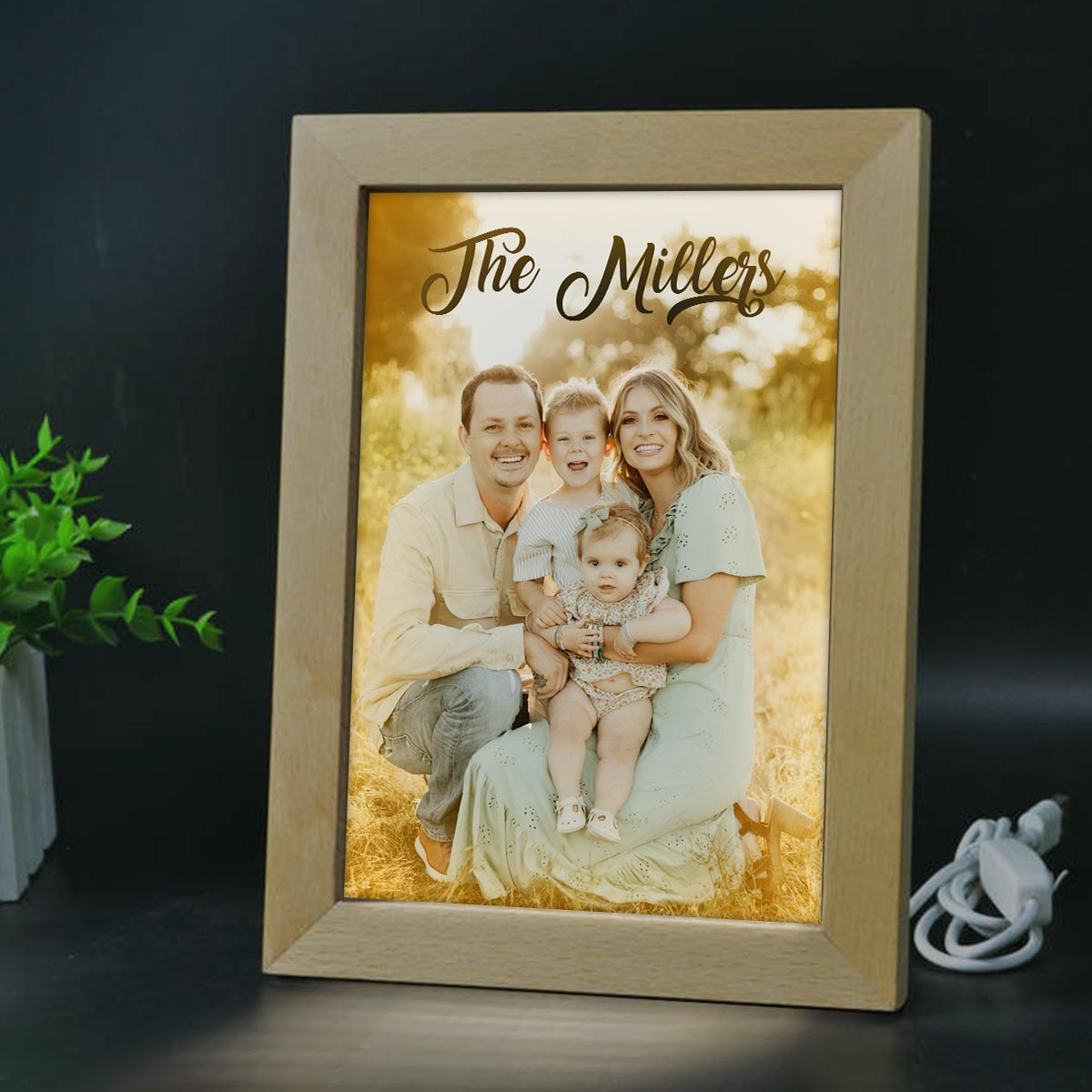 Liebe Familie – Personalisierter Familien-Lichtfotorahmen
