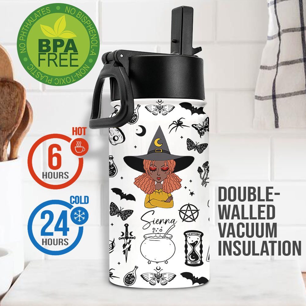 Buckle Up Buttercup - Personalized Witch Kids Water Bottle
