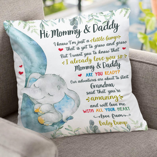 Love From Baby Bump - Personalized Mother Throw Pillow