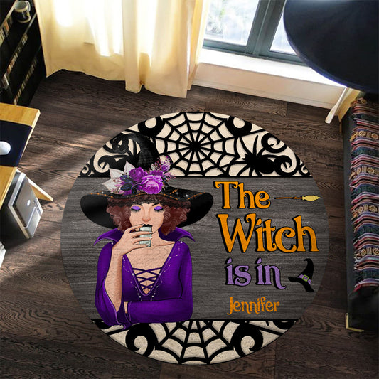 The Witch Is In - Personalized Witch Round Rug