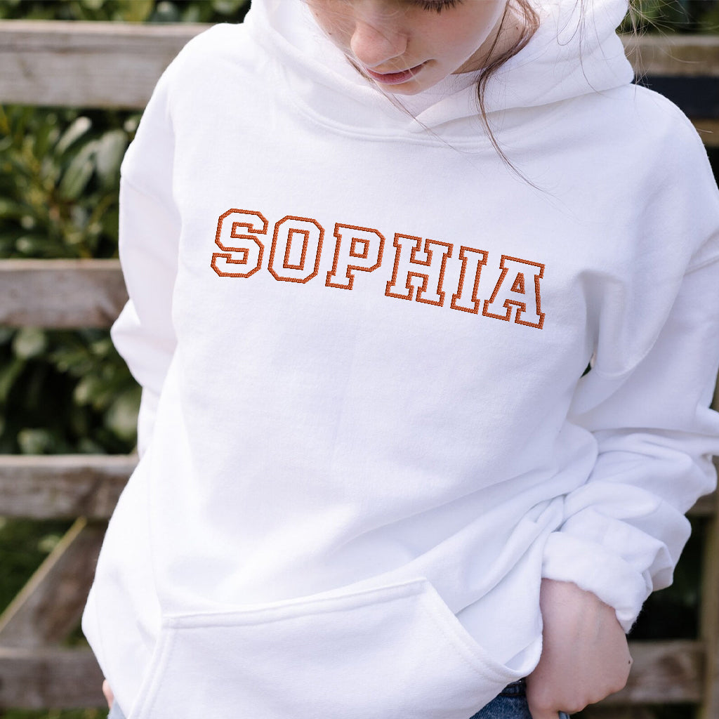 Personalisierter Hoodie mit Stickerei – bestickt mit dem Namen Ihrer besten Freundin