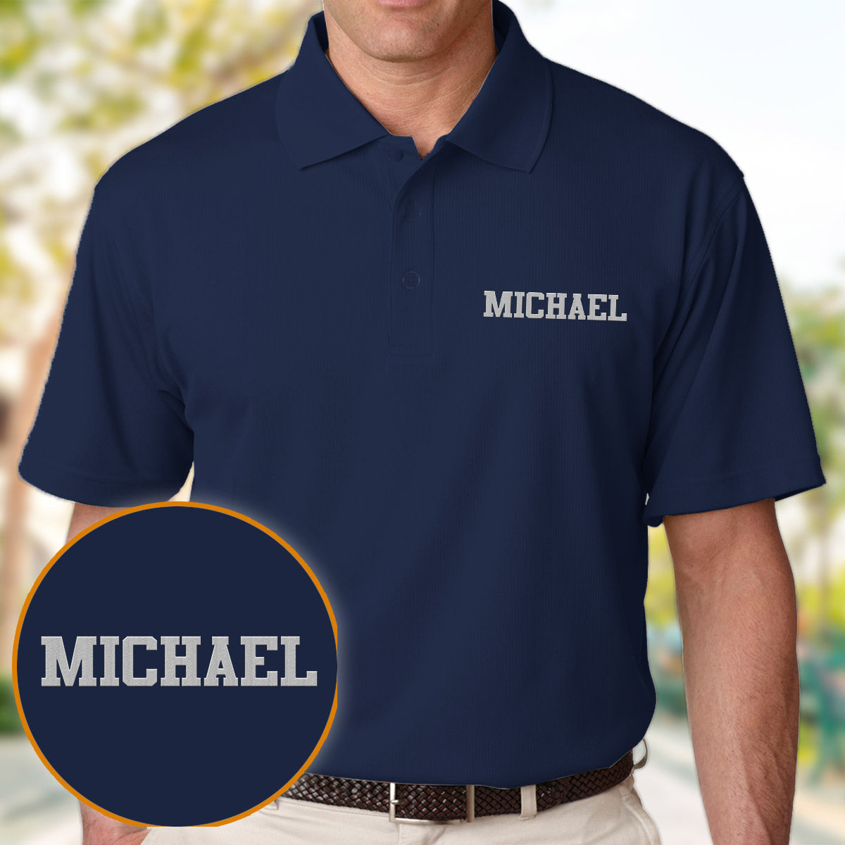 Custom Name - Personalized Father Embroidered Polo Shirt