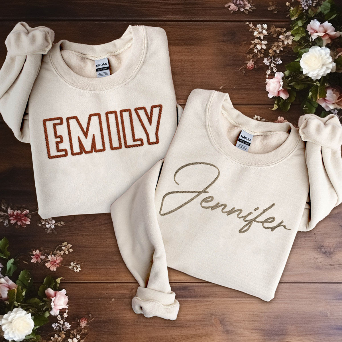 Personalisierter, bestickter Pullover mit individuellem Namen – perfekt für die beste Freundin