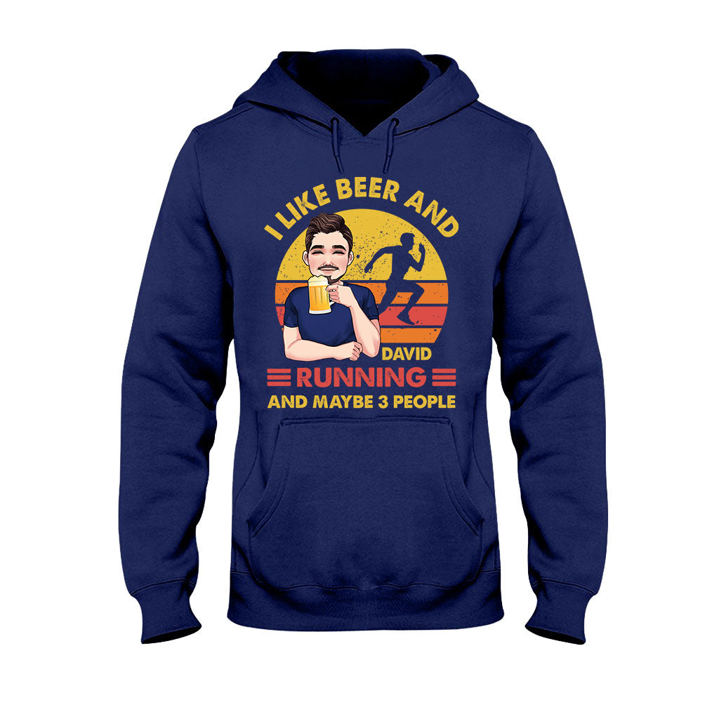 Ich mag Bier und Laufen – personalisiertes Lauf-T-Shirt und Hoodie