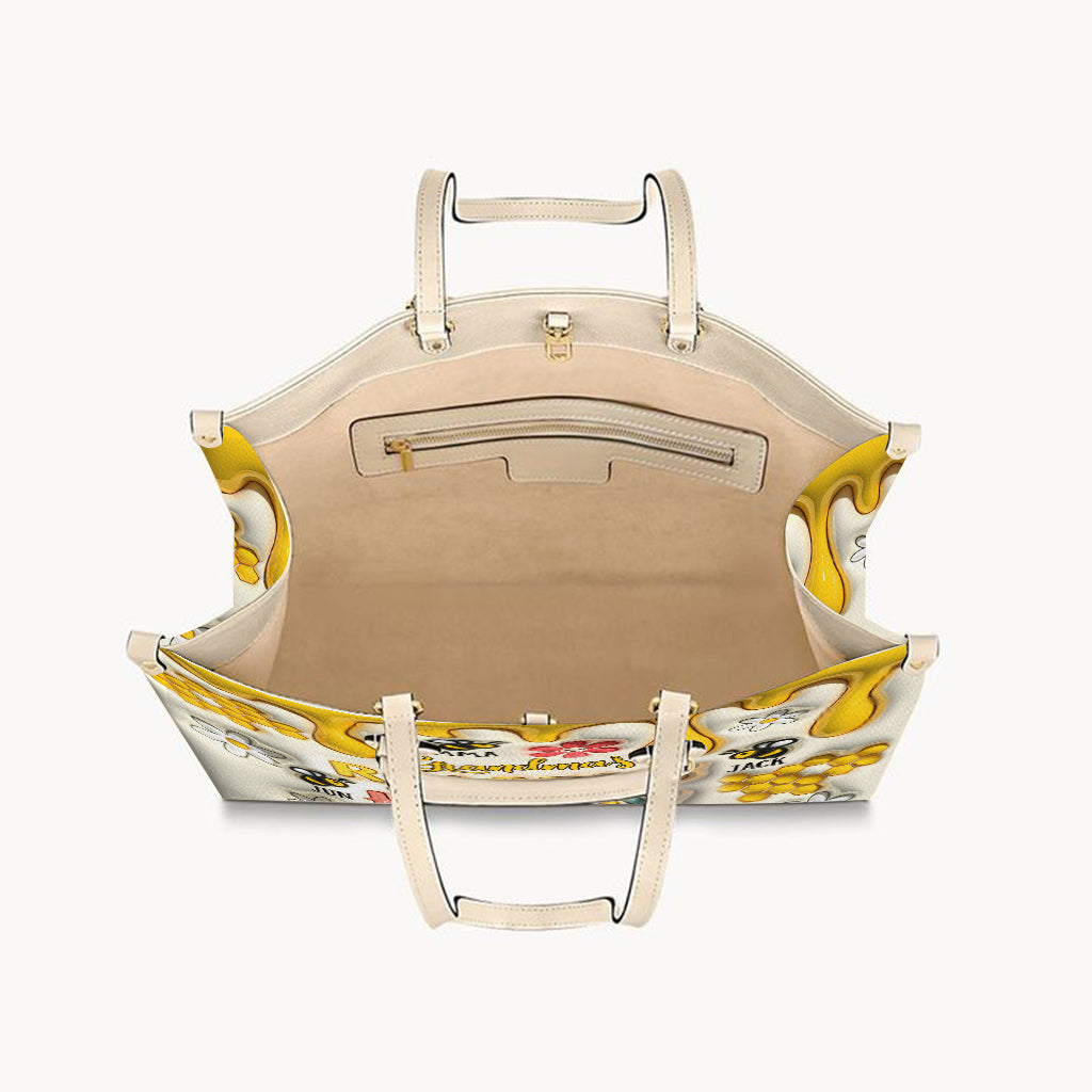 Gründe für Omas Glück – Geschenk für Oma – Personalisierte Lederhandtasche