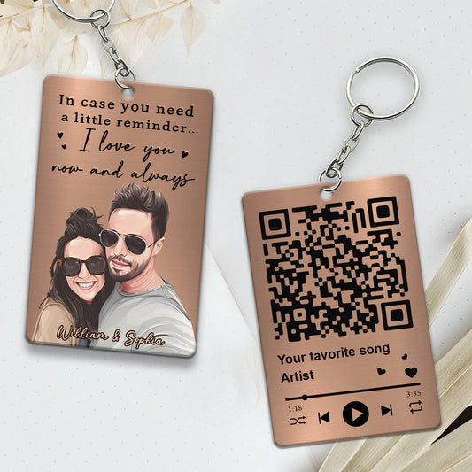 I Love You Now And Always - Personalized Couple Keychain