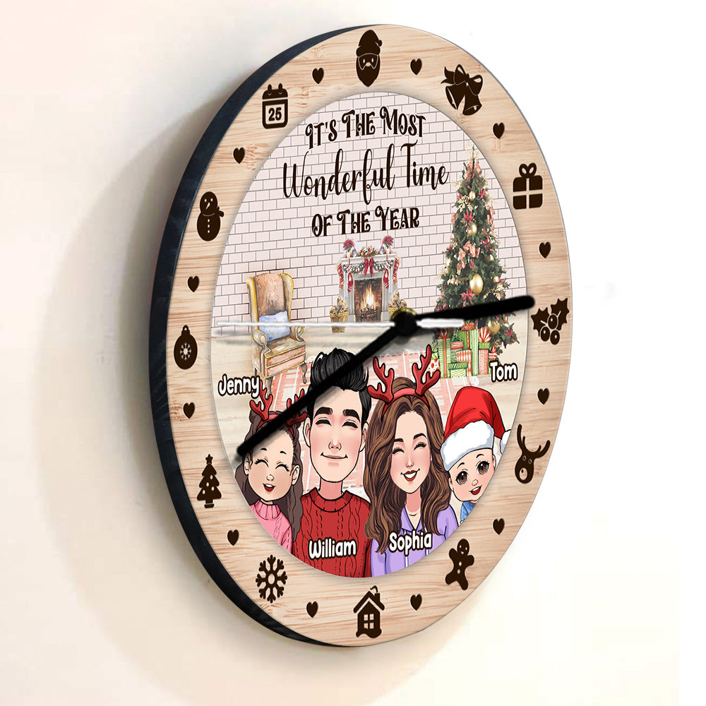 La plus belle période de l'année - Horloge murale familiale personnalisée