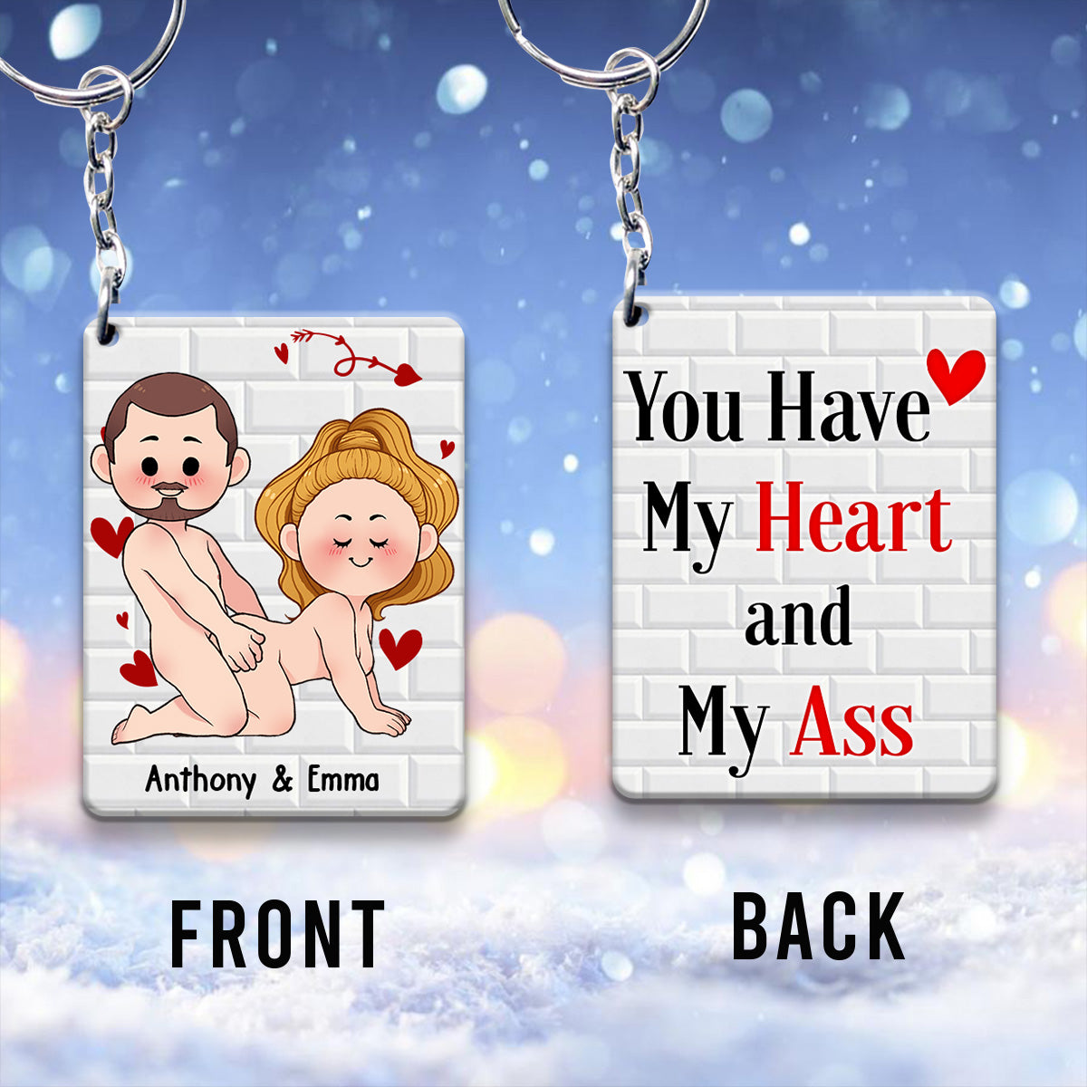 I Just Want You To Be Happy - Couple gift for husband, wife, boyfriend, girlfriend - Personalized Keychain