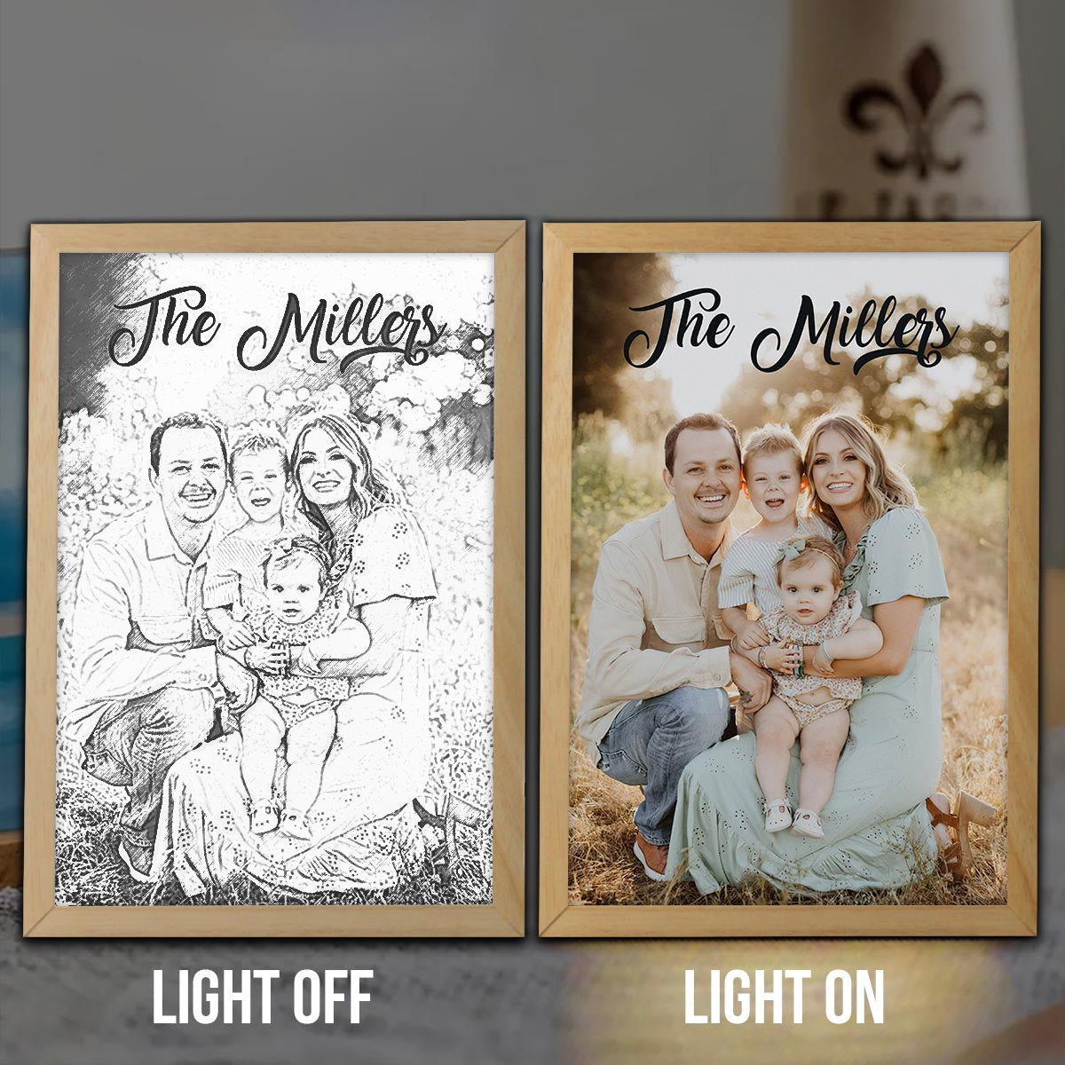Liebe Familie – Personalisierter Familien-Lichtfotorahmen
