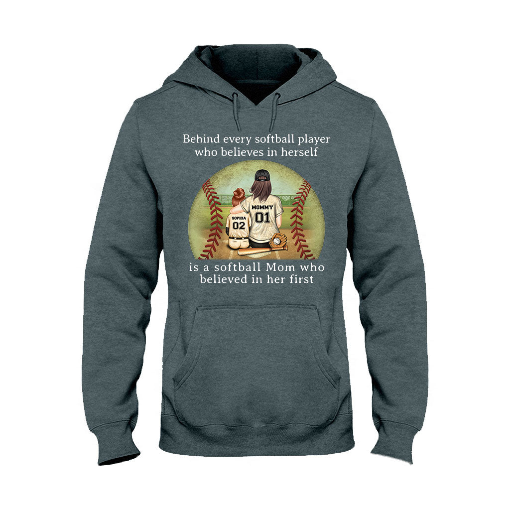 Softball Mom Believe - Personalized Softball T-shirt & Hoodie