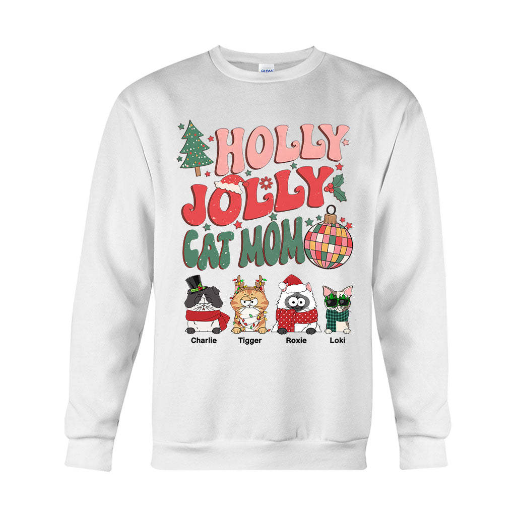 Fröhliche Katzen- und Hundemama – personalisiertes Katzen-T-Shirt und Hoodie