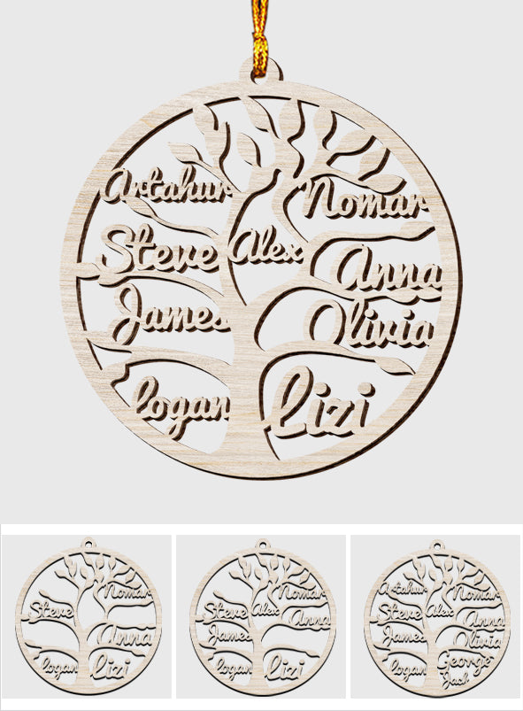 Family Tree With Personalized Name - Personalized Family Ornament