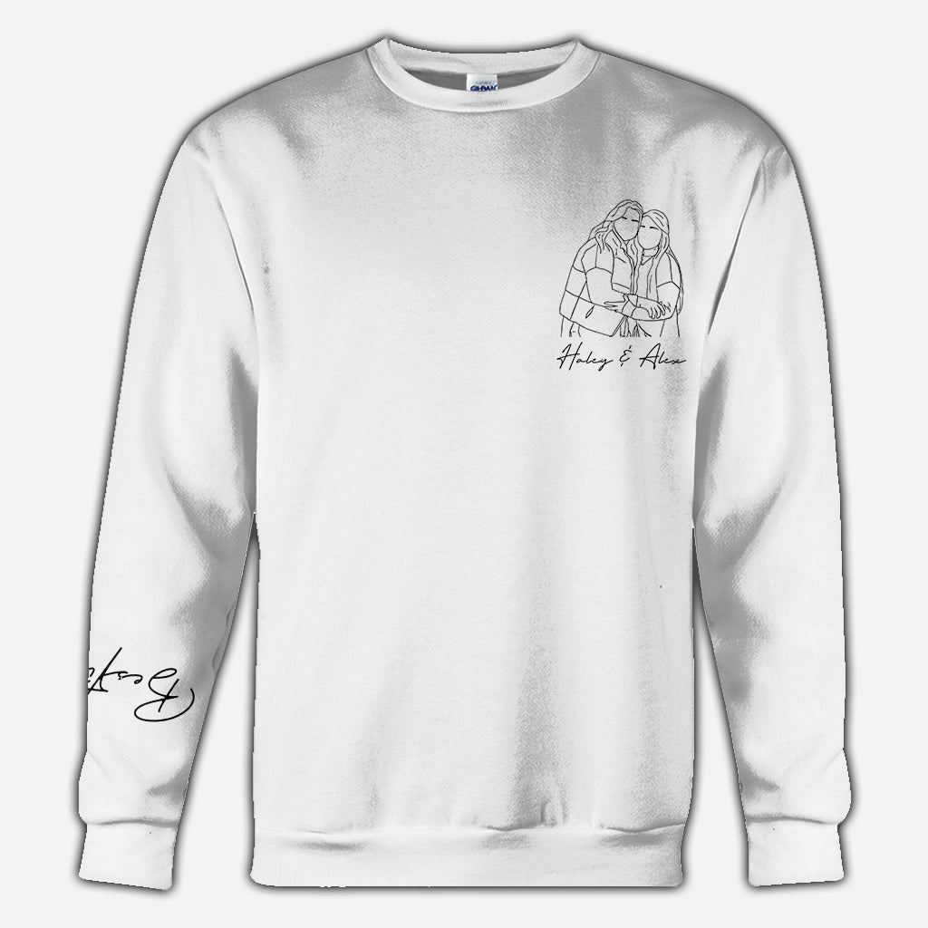 T-shirt personnalisé « Meilleures amies » avec motif au trait