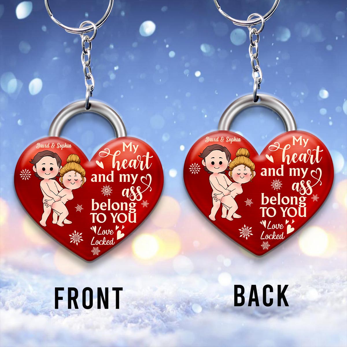 My Heart Belongs To You - Personalized Couple Keychain