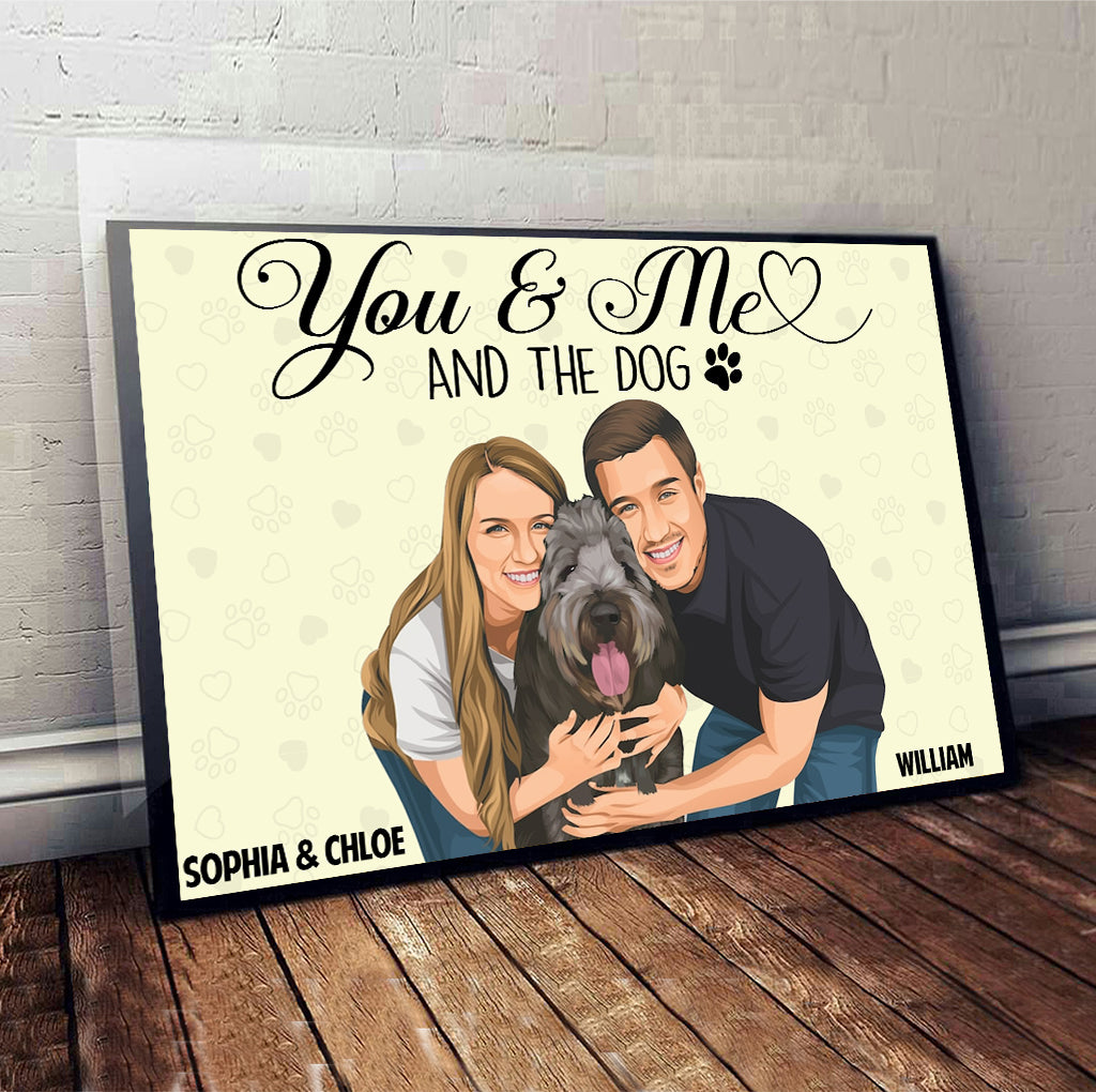 You & Me And The Dogs - Personalized Couple Canvas And Poster