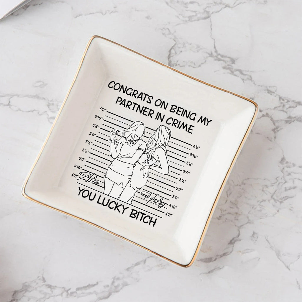 Herzlichen Glückwunsch, dass du mein Komplize bist! – Geschenk für eine Freundin – Personalisierte Schmuckschale