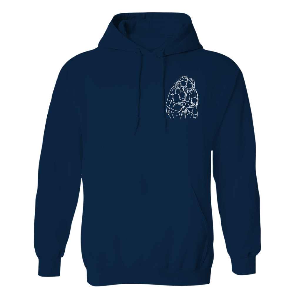Sweat à capuche brodé personnalisé avec motif au trait - Bestie