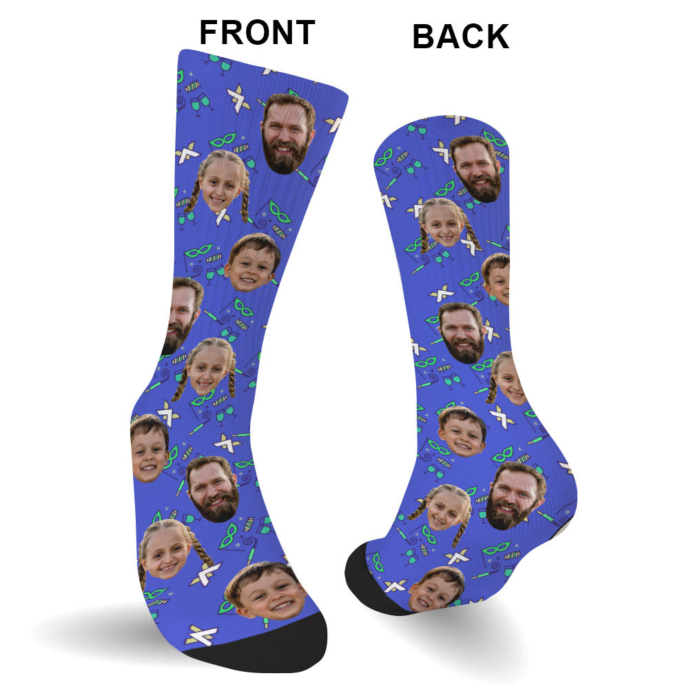 Custom Face Party Pattern - Personalized Father Socks