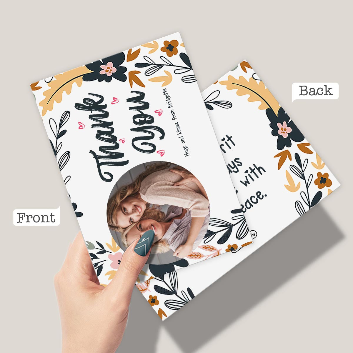 I Love You / Thank you - Personalized Greeting Card