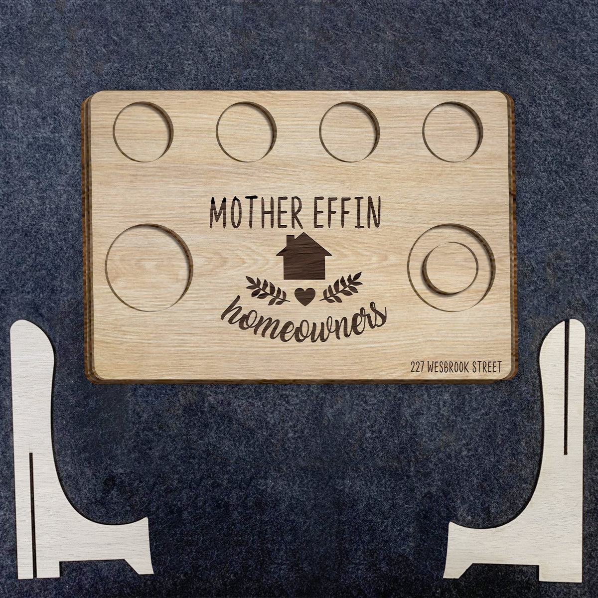 Plaque en bois personnalisée « Mère Effin Houseowner » (2 couches)