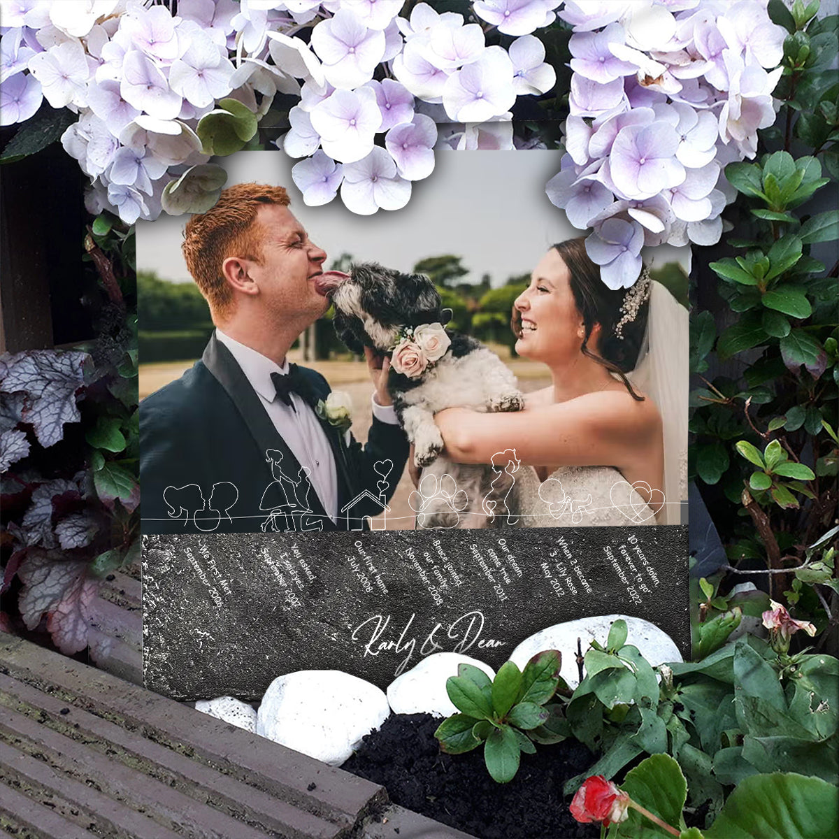 Our Story So Far - Personalized Husband And Wife Square Shaped Stone