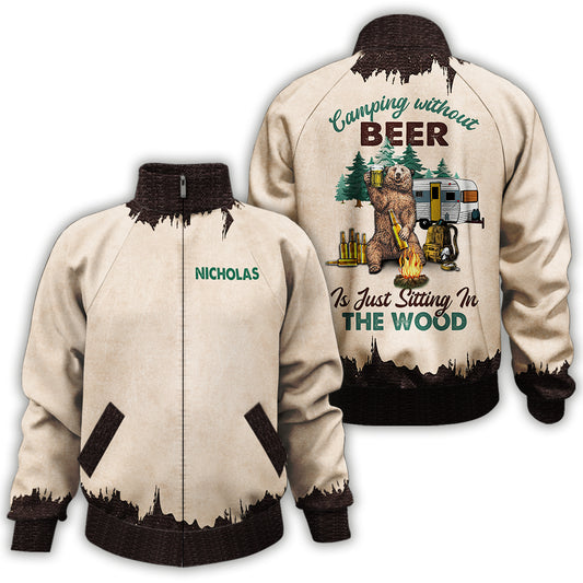 Camping sans bière - Veste de camping zippée personnalisée