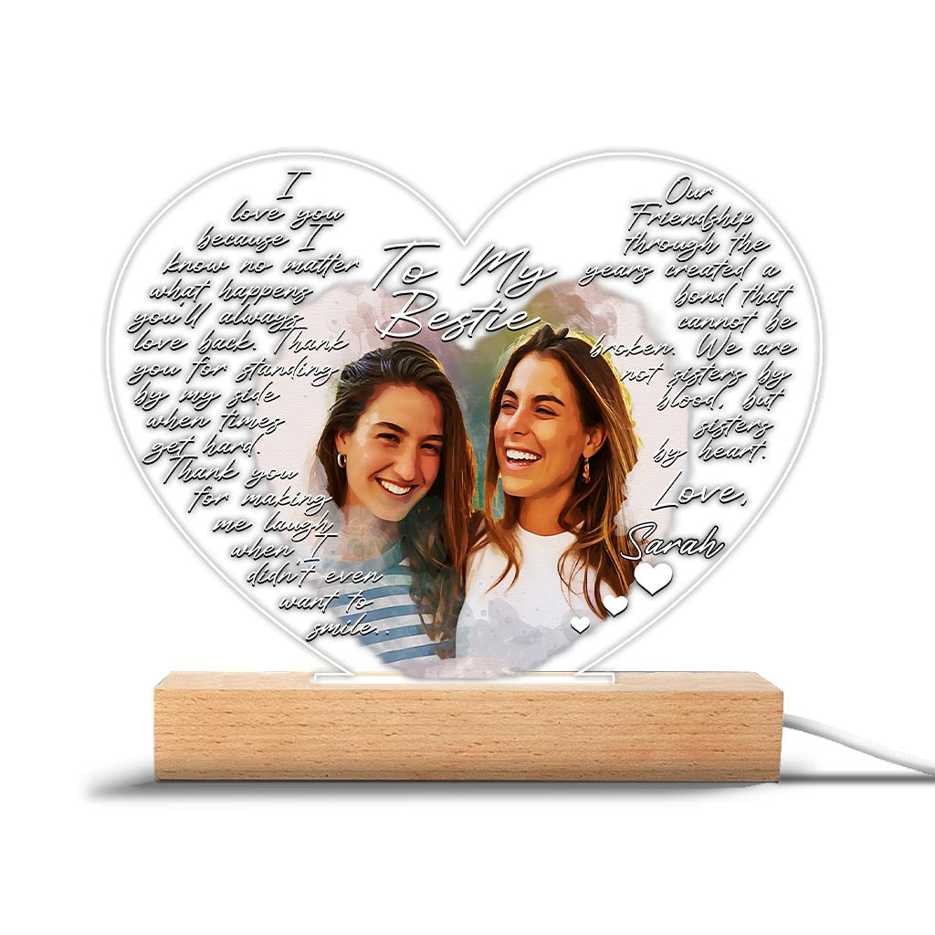 To My Bestie - Personalized Bestie Shaped Plaque Light Base
